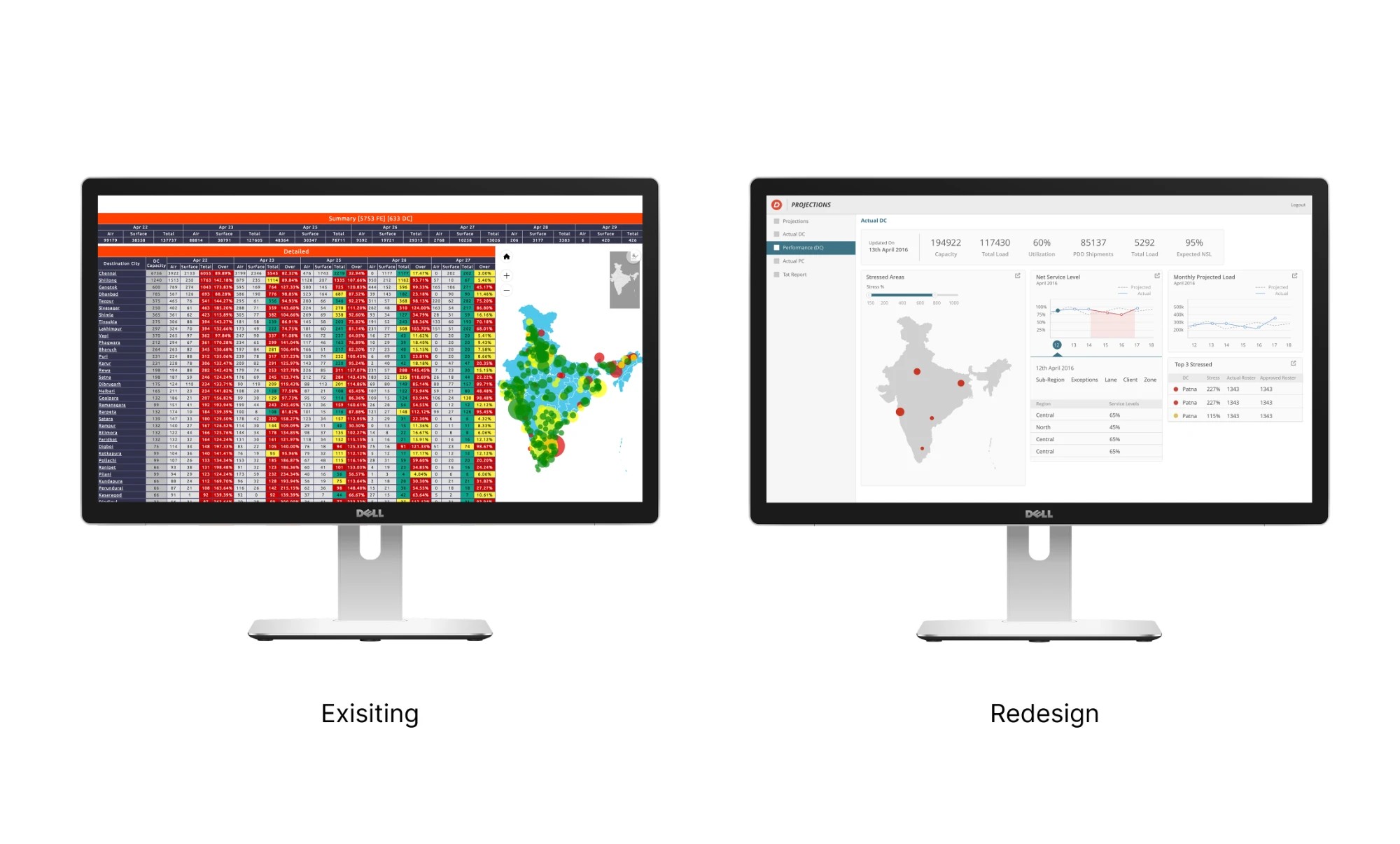 Control Tower — the existing spreadsheet view beside the redesigned dashboard