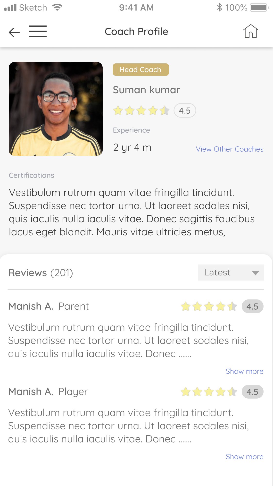 Coach profiles, ratings and reviews