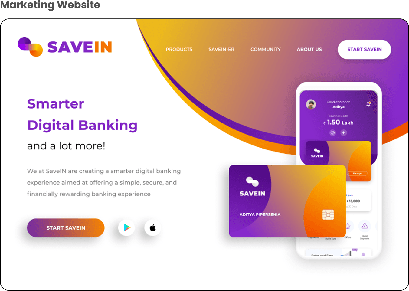 Marketing Website — SaveIN
